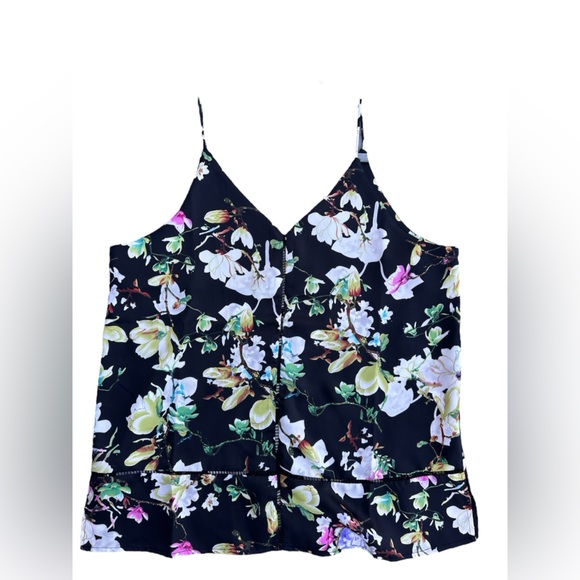Doe & Rae Tops - Doe & Rae Black Floral Tank Top
